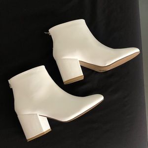 Nasty Gal Faux white leather boots